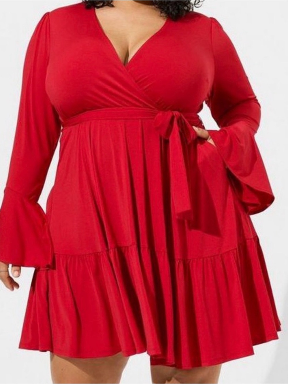 NWT Torrid Mini Studio Knit Tiered Red Dress size 4x(26)